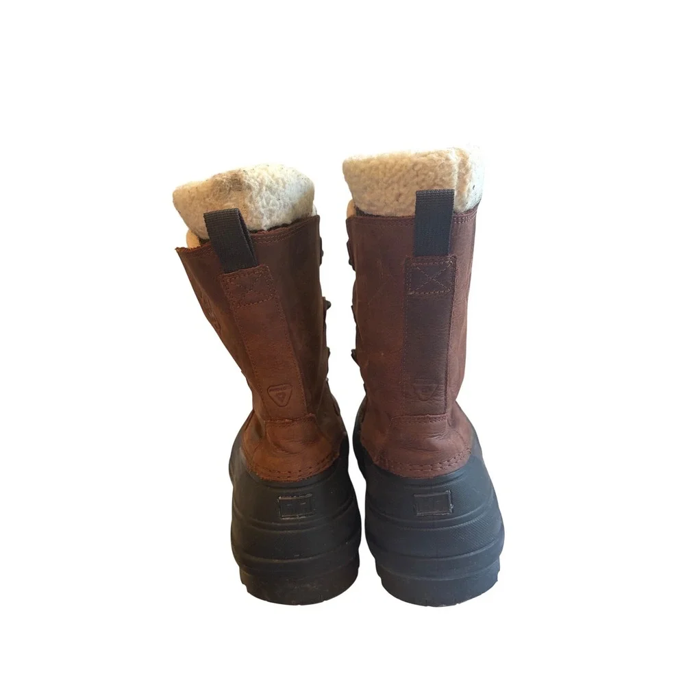 Helly Hansen Mens Brown Leather Insulated Snow Duck Boots Size 10 Lug Sole HH